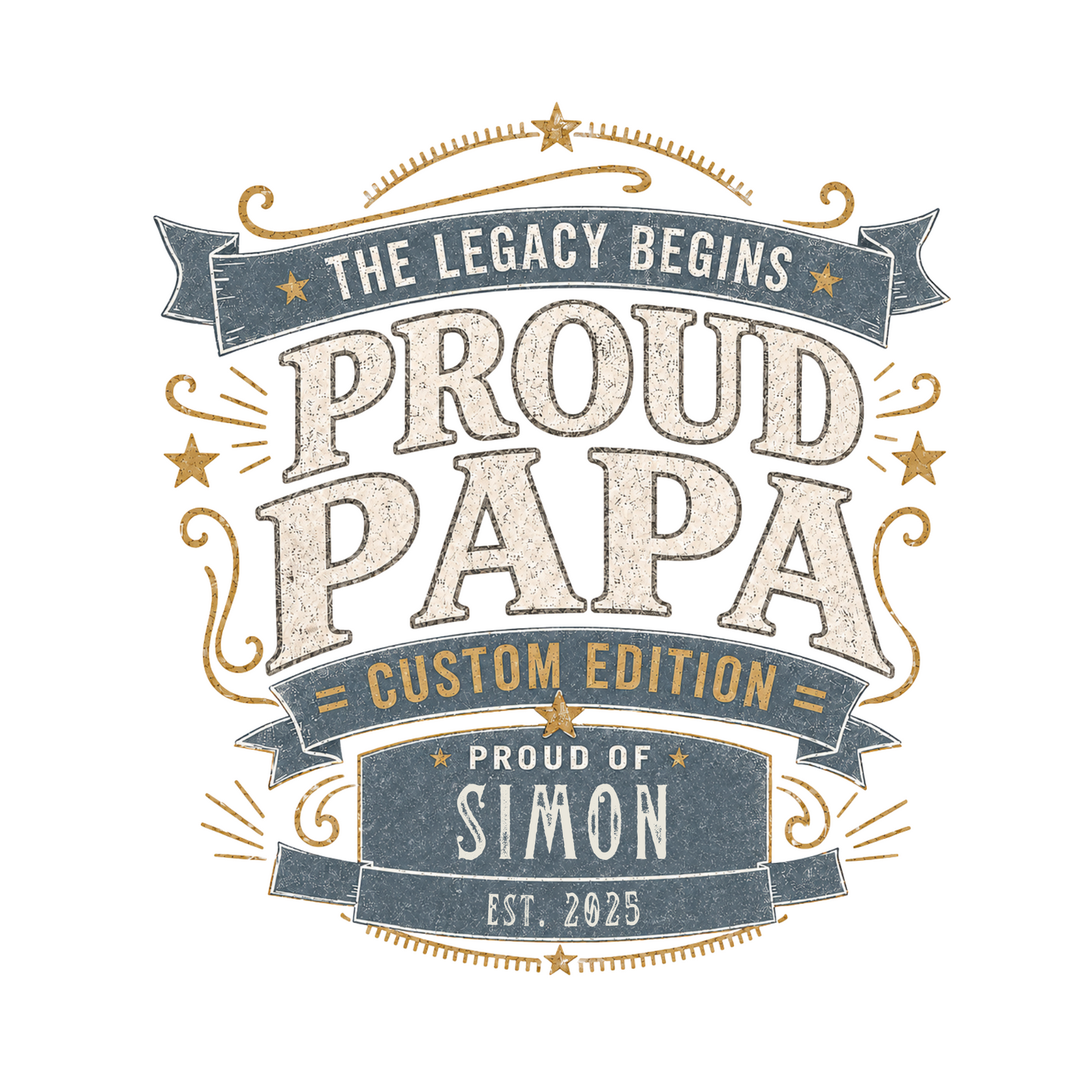 PAPA T-Shirt PROUD PAPA VINTAGE