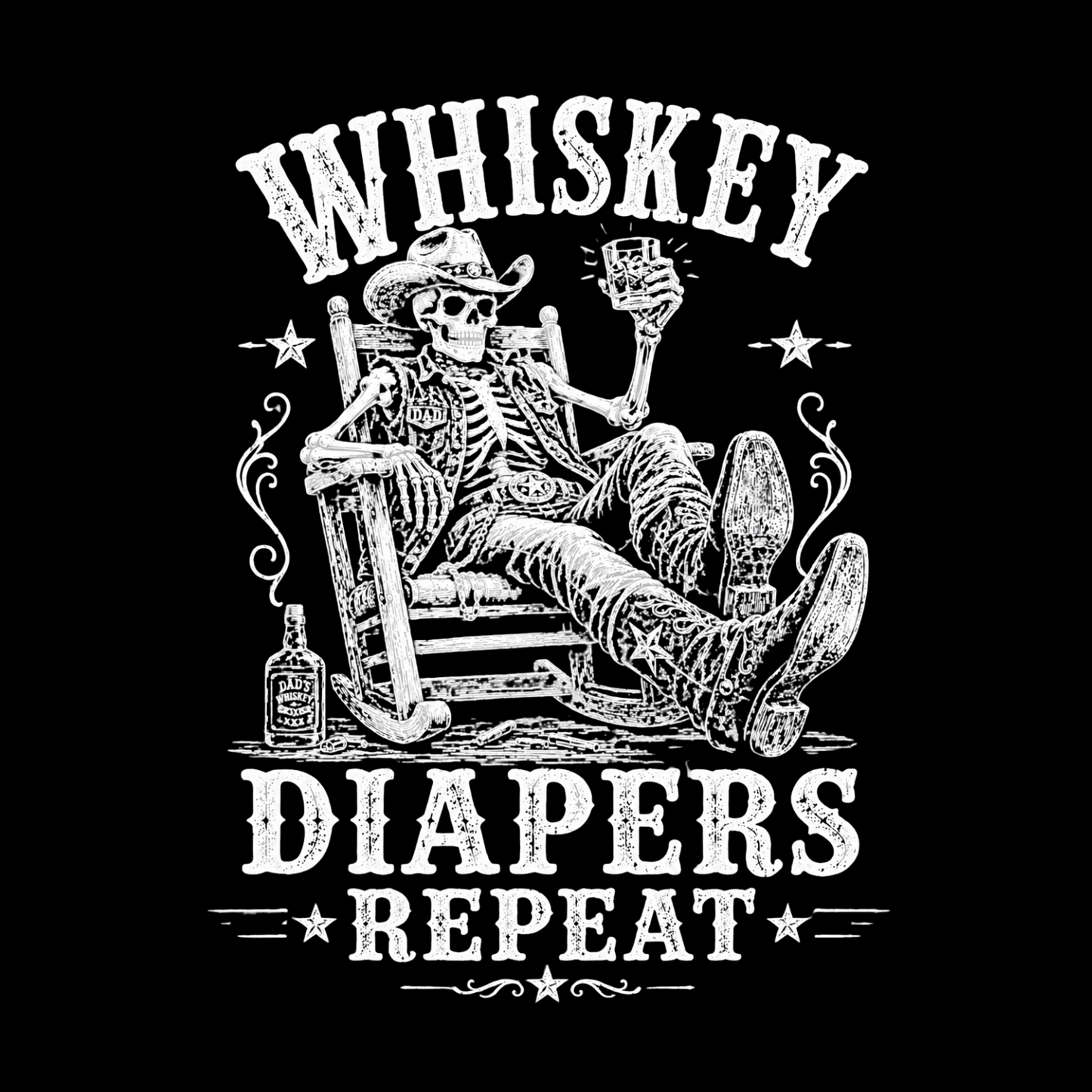 DAD T-Shirt WHISKEY, DIAPERS, REPEAT
