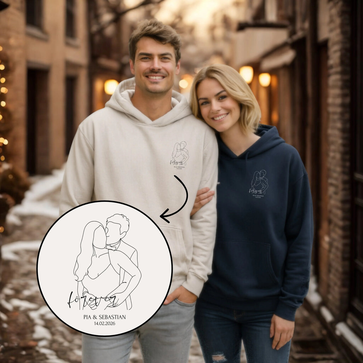 Personalisiertes Hoodie-Set für Paare