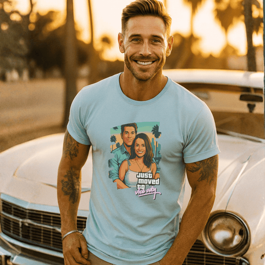 PAPA T-Shirt GTA STYLE mit Deinem Foto Rundhals personalisiert