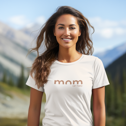 MAMA T-Shirt MOM OF TWO Rundhals personalisiert