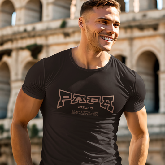 PAPA T-Shirt COLLEGE Rundhals personalisiert