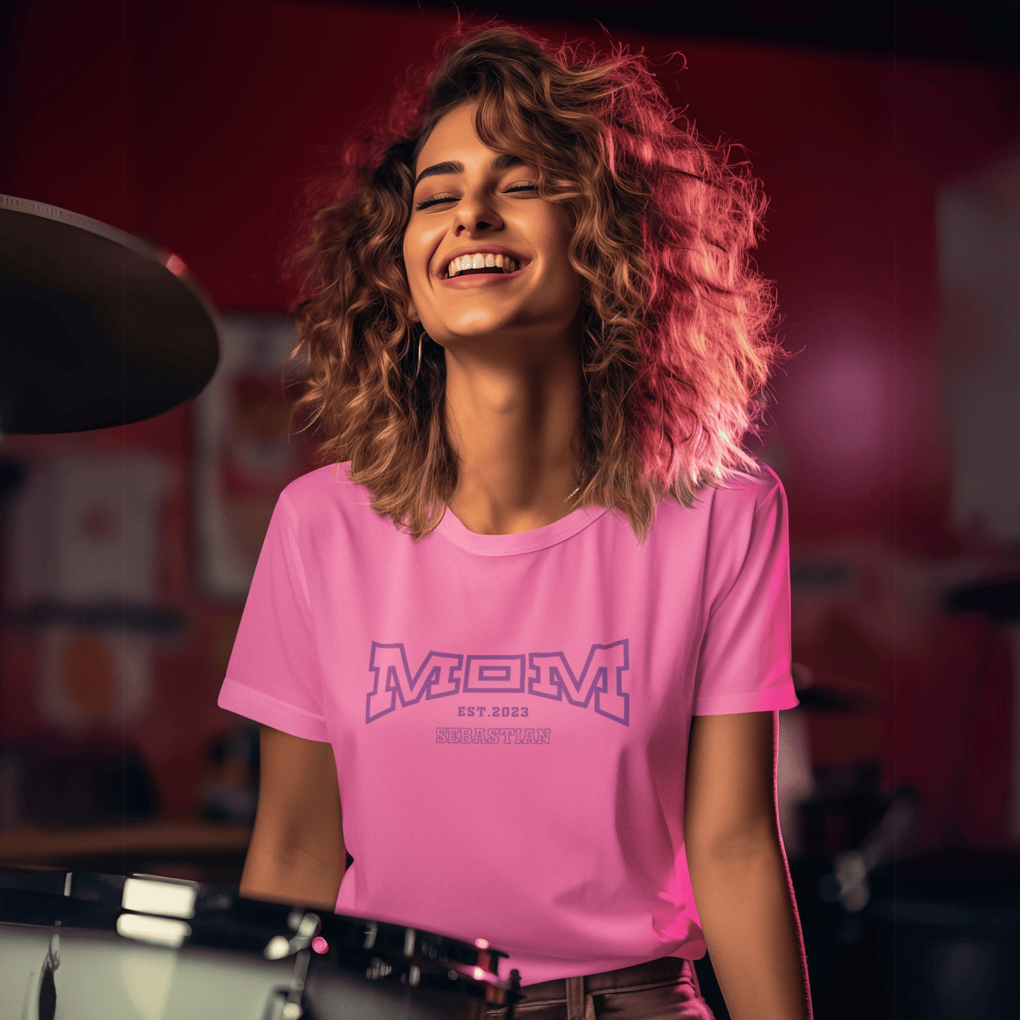MAMA T-Shirt COLLEGE Rundhals personalisiert