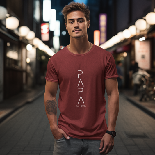 PAPA T-Shirt FUTURISTIC Rundhals personalisiert