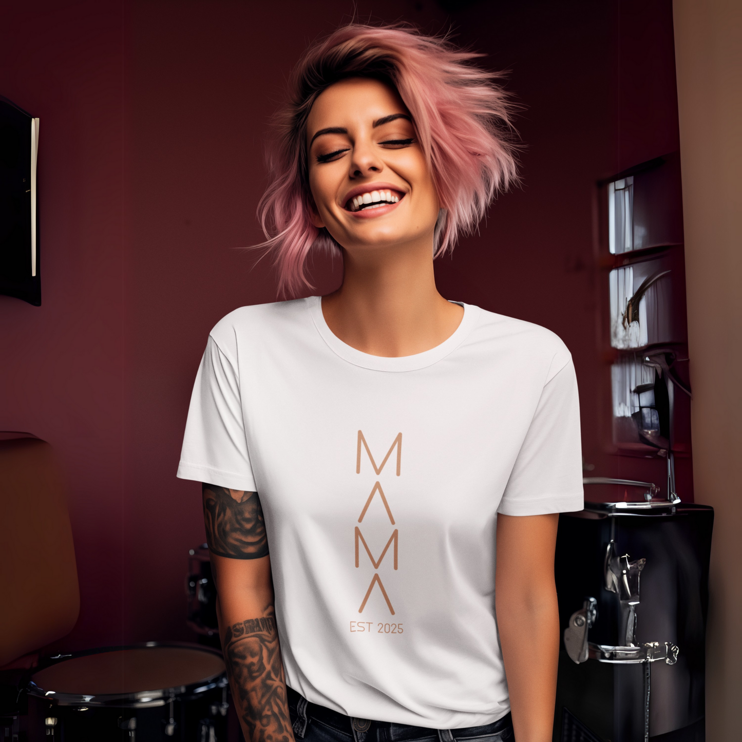 MAMA T-Shirt FUTURISTIC Rundhals personalisiert