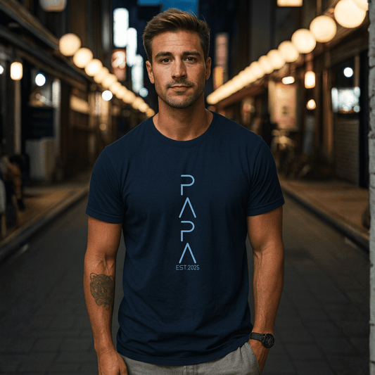 PAPA T-Shirt FUTURISTIC Rundhals personalisiert