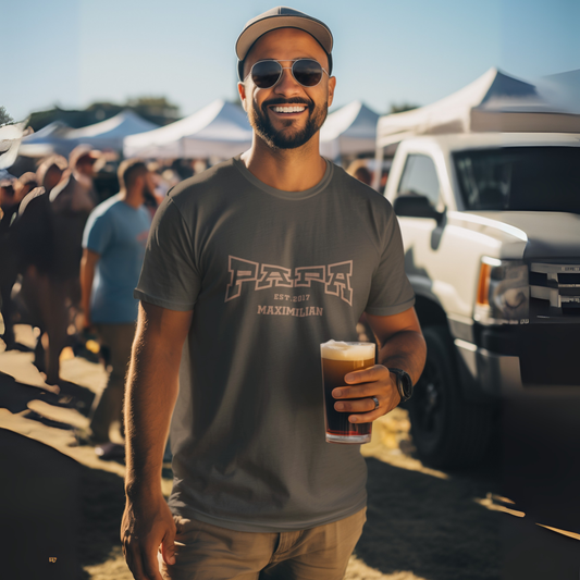 PAPA T-Shirt COLLEGE Rundhals personalisiert