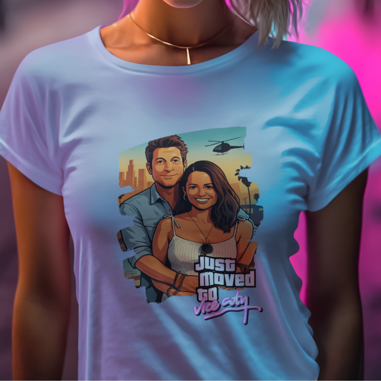 MAMA T-Shirt GTA STYLE mit Deinem Foto Rundhals personalisiert