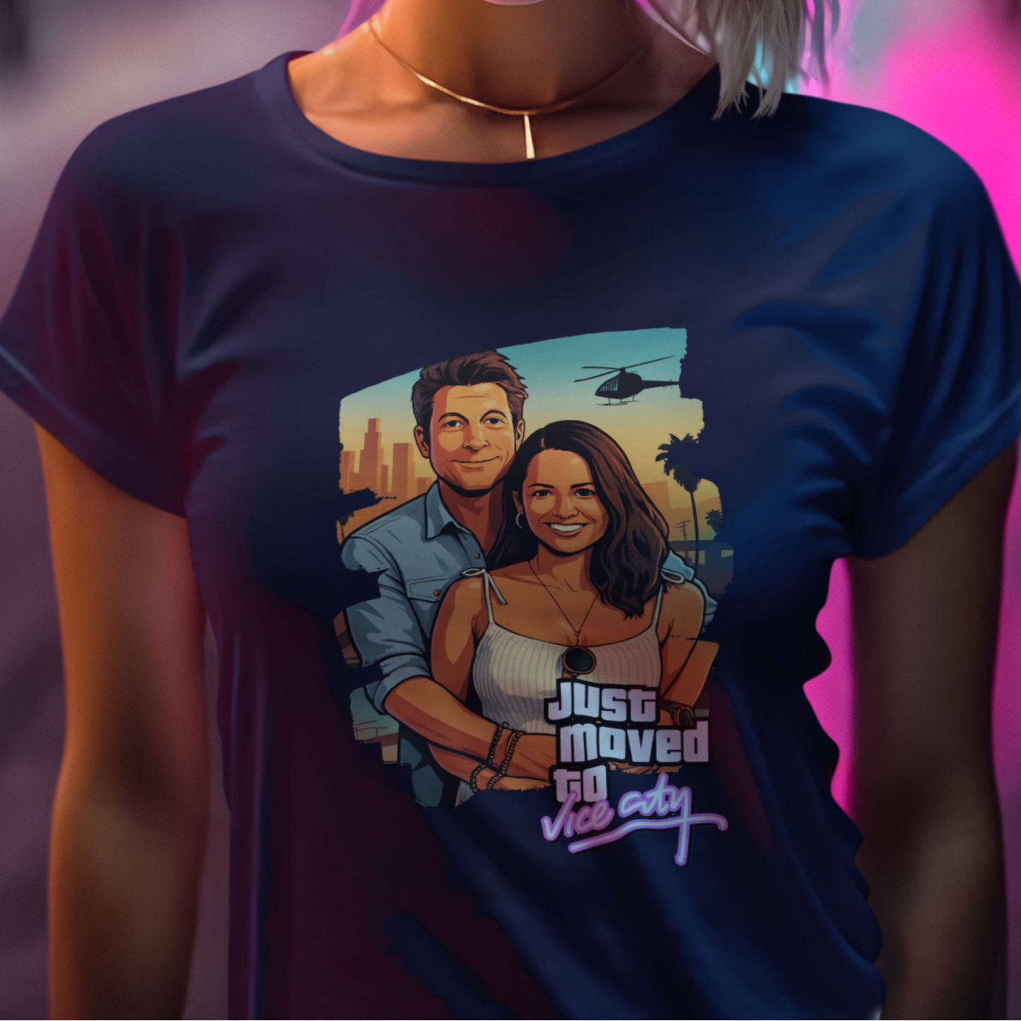 MAMA T-Shirt GTA STYLE mit Deinem Foto Rundhals personalisiert