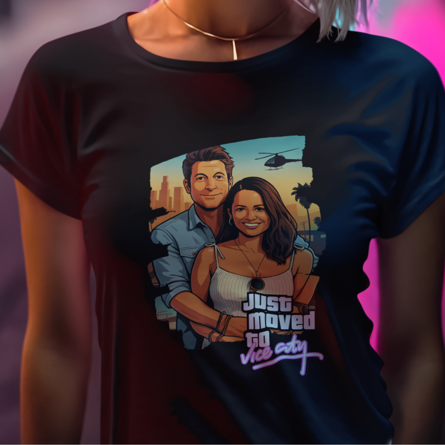 MAMA T-Shirt GTA STYLE mit Deinem Foto Rundhals personalisiert