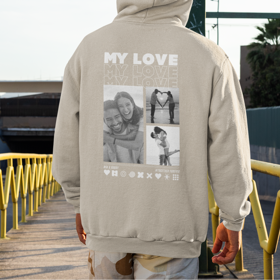 MY LOVE Hoodie mit Euren Fotos personalisiert