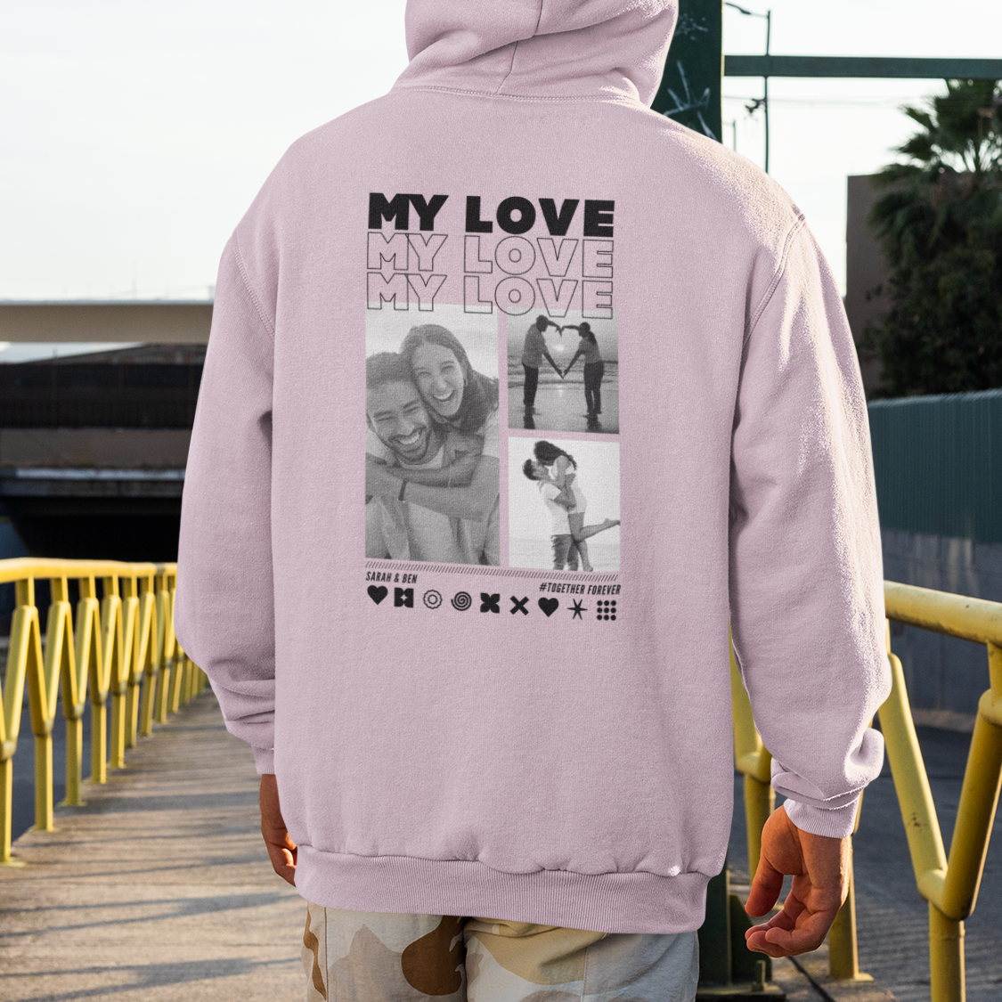 MY LOVE Hoodie mit Euren Fotos personalisiert