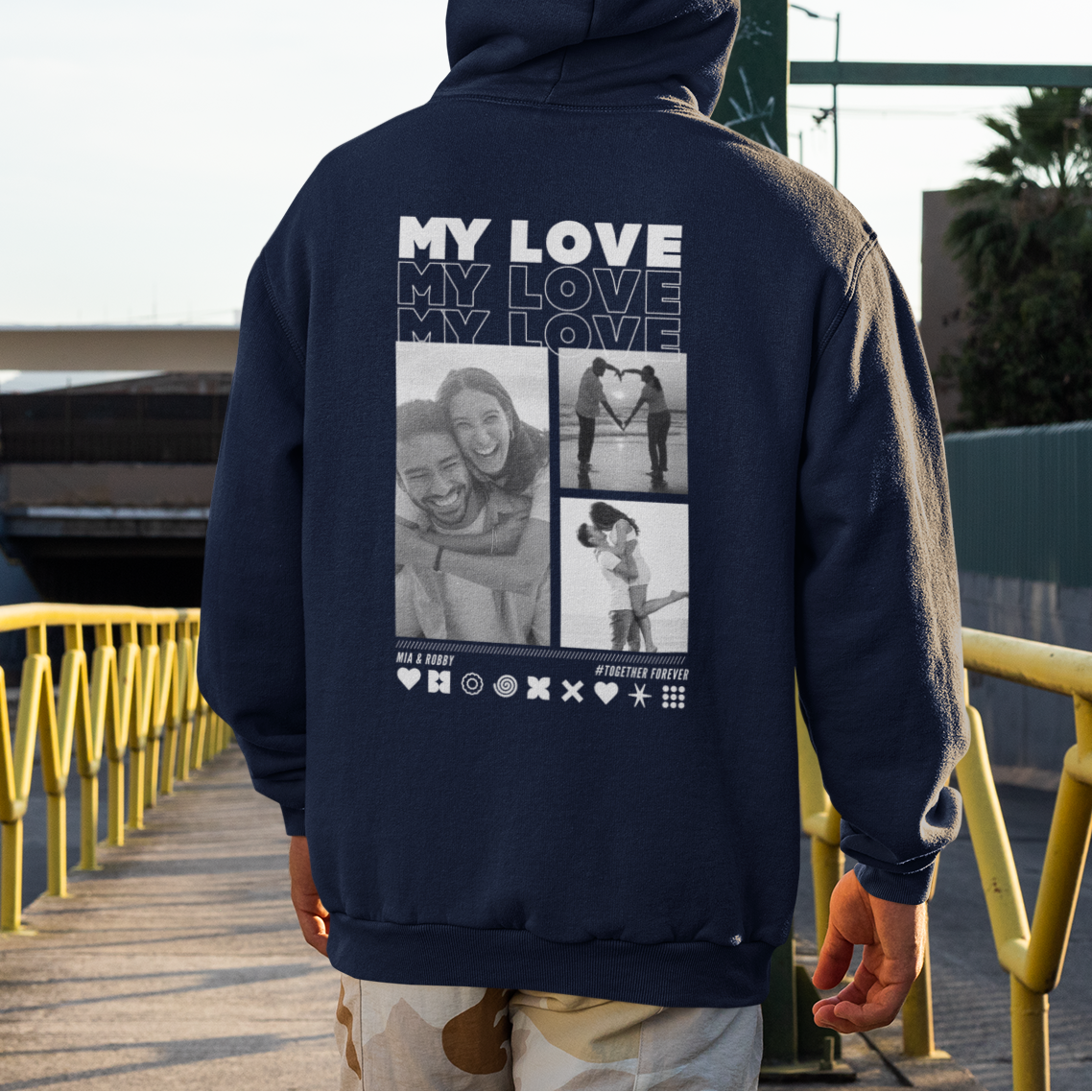 MY LOVE Hoodie mit Euren Fotos personalisiert