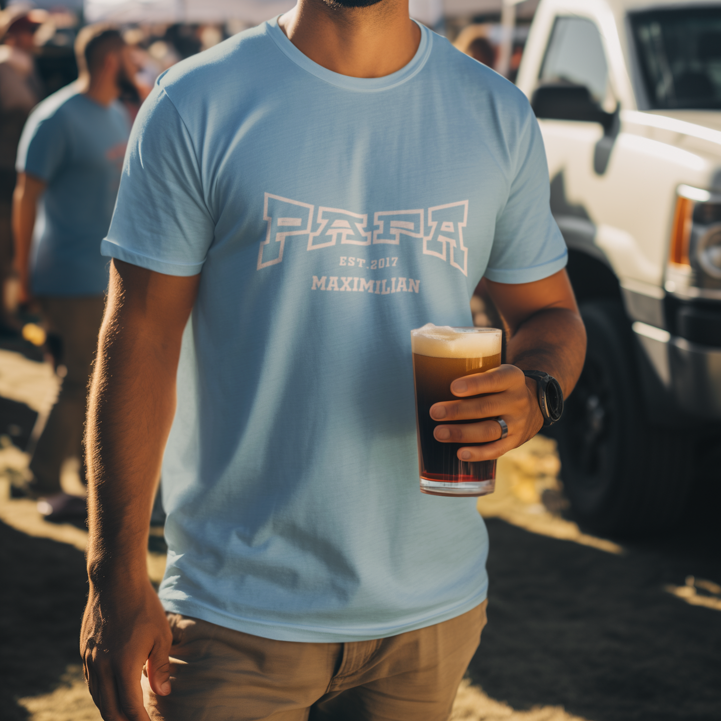 PAPA T-Shirt COLLEGE Rundhals personalisiert