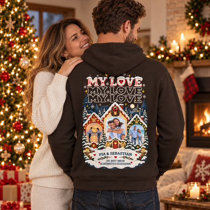 MY LOVE Weihnachtszauber Hoodie – mit euren Fotos personalisiert