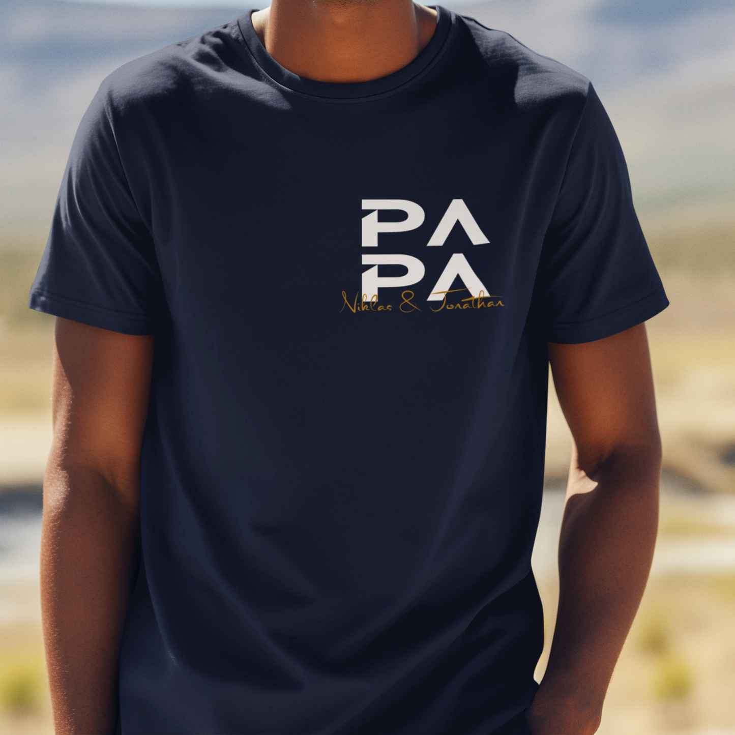 PAPA T-Shirt MINIMAL Rundhals personalisiert