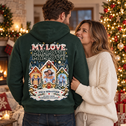 MY LOVE Weihnachtszauber Hoodie – mit euren Fotos personalisiert