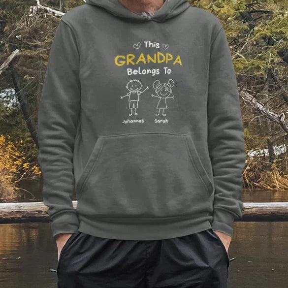 PAPA Hoodie THIS DAD BELONGS TO personalisiert