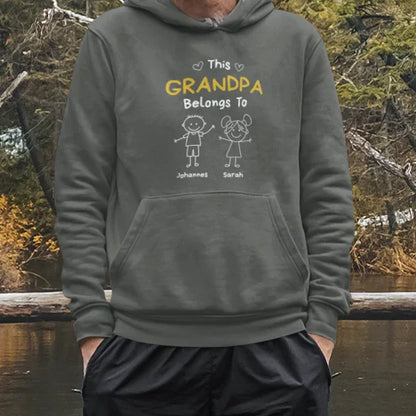 PAPA Hoodie THIS DAD BELONGS TO personalisiert