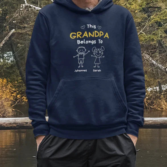 PAPA Hoodie THIS DAD BELONGS TO personalisiert