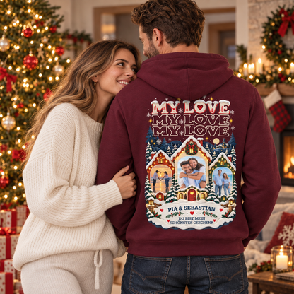 MY LOVE Weihnachtszauber Hoodie – mit euren Fotos personalisiert