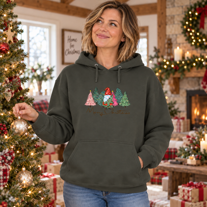 Merry Christmas Hoodie – Army – weihnachtliches Damen-Mockup