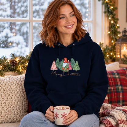 Merry Christmas Hoodie – Navy – weihnachtliches Damen-Mockup