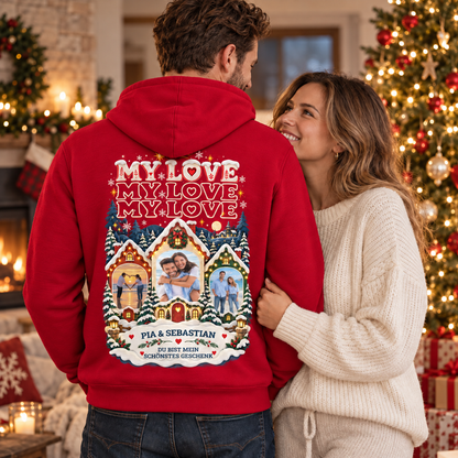 MY LOVE Weihnachtszauber Hoodie – mit euren Fotos personalisiert