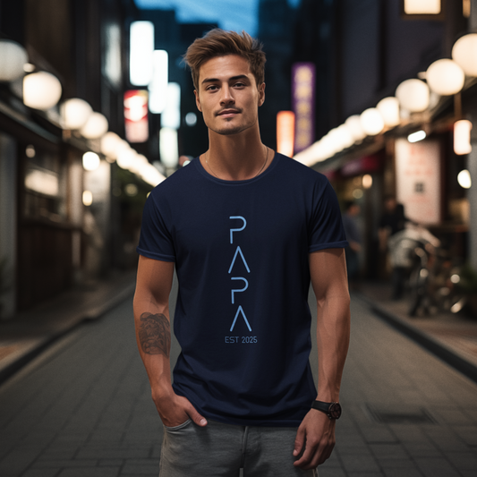 PAPA T-Shirt FUTURISTIC Rundhals personalisiert