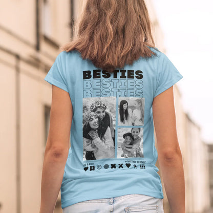 BESTIES T-Shirt mit Euren Fotos Rundhals personalisiert