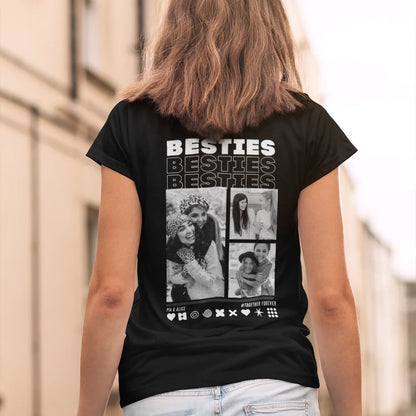 BESTIES T-Shirt mit Euren Fotos Rundhals personalisiert