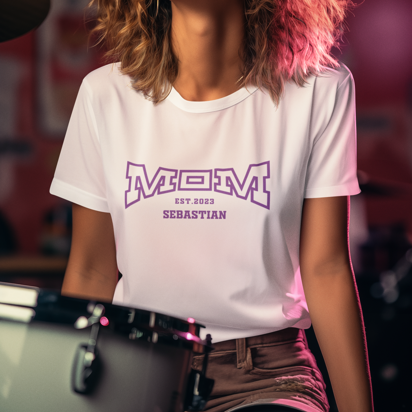 MAMA T-Shirt COLLEGE Rundhals personalisiert