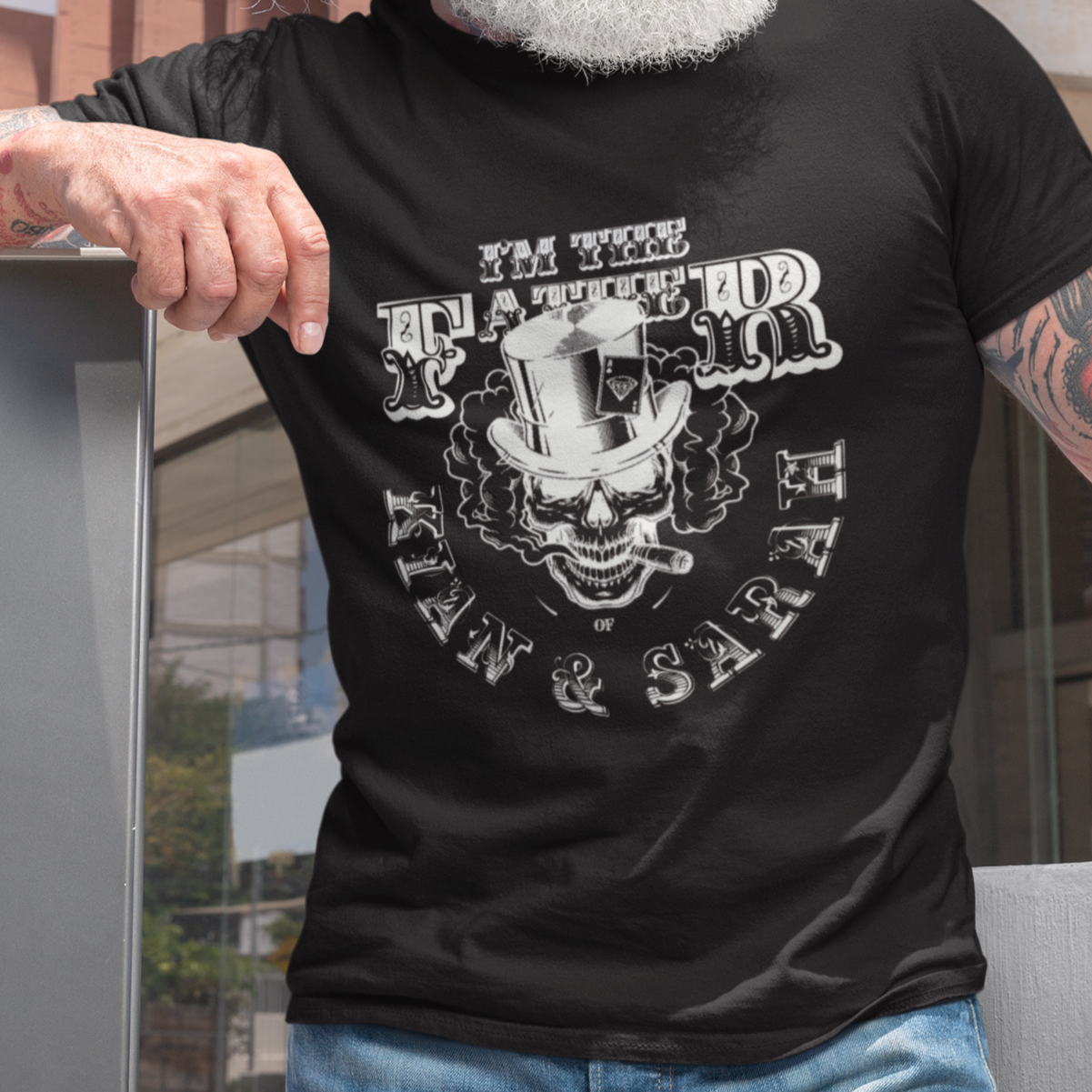 PAPA T-Shirt SKULL Rundhals personalisiert