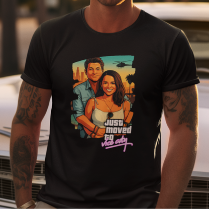 PAPA T-Shirt GTA STYLE mit Deinem Foto Rundhals personalisiert