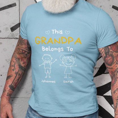 PAPA T-Shirt THIS DAD BELONGS TO Rundhals personalisiert