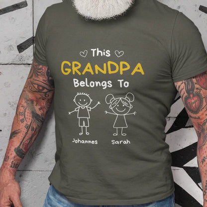 PAPA T-Shirt THIS DAD BELONGS TO Rundhals personalisiert