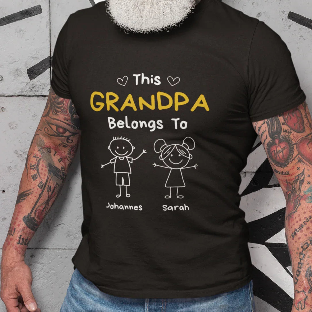 PAPA T-Shirt THIS DAD BELONGS TO Rundhals personalisiert