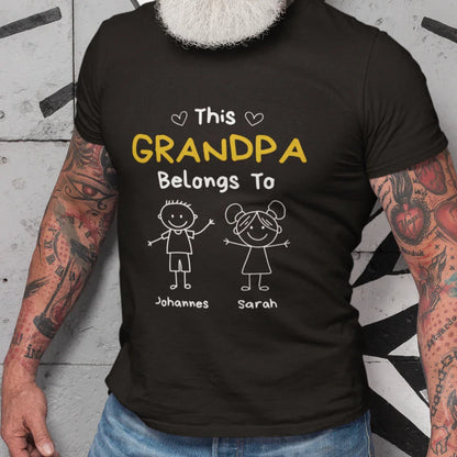 PAPA T-Shirt THIS DAD BELONGS TO Rundhals personalisiert