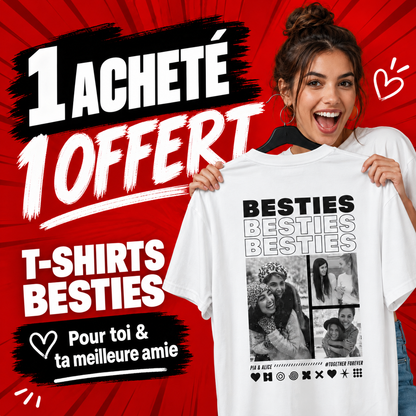T-shirts BESTIES : un acheté, un offert. Pour toi et ta meilleure amie.