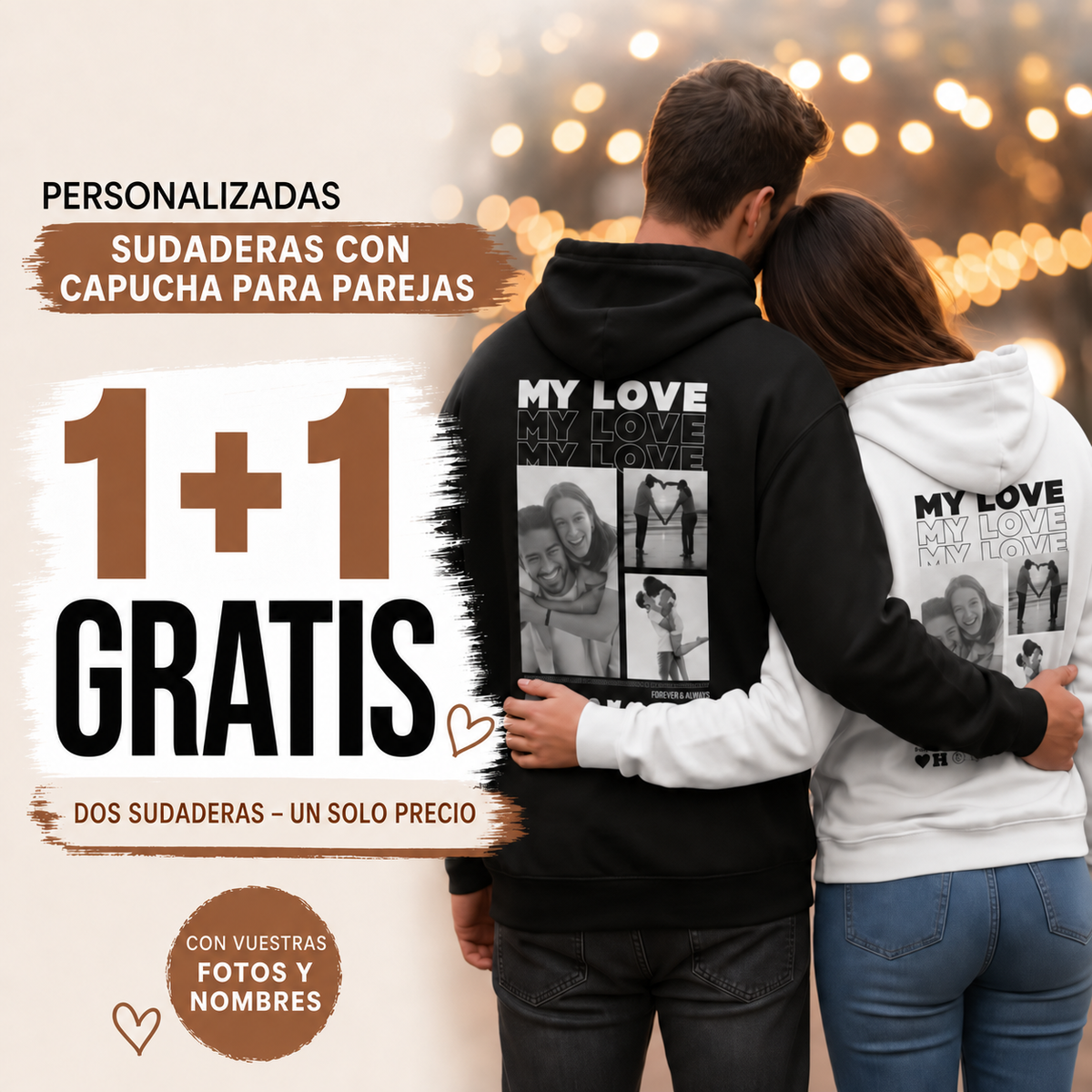 Sudaderas con capucha MY LOVE: gráfico de la oferta 2 por 1.